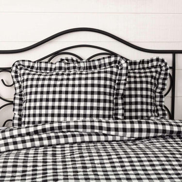 Annie Buffalo Black Check Ruffled Standard Sham 21x27 VHC Brands - The Fox Decor